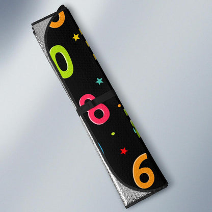Number Pattern Print Design A04 Car Sun Shades-JORJUNE.COM
