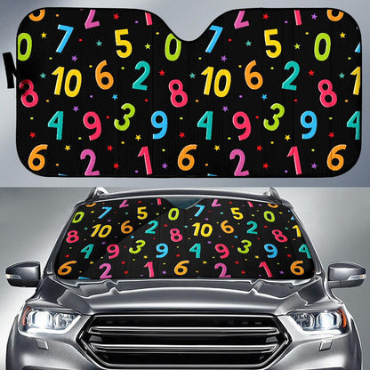 Number Pattern Print Design A04 Car Sun Shades-JORJUNE.COM