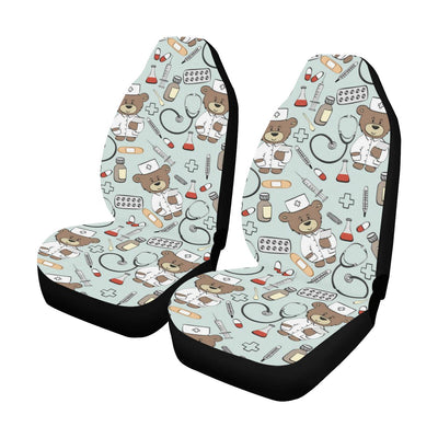 Nurse Bear Pattern Print Design A01 Car Seat Covers (Set of 2)-JORJUNE.COM