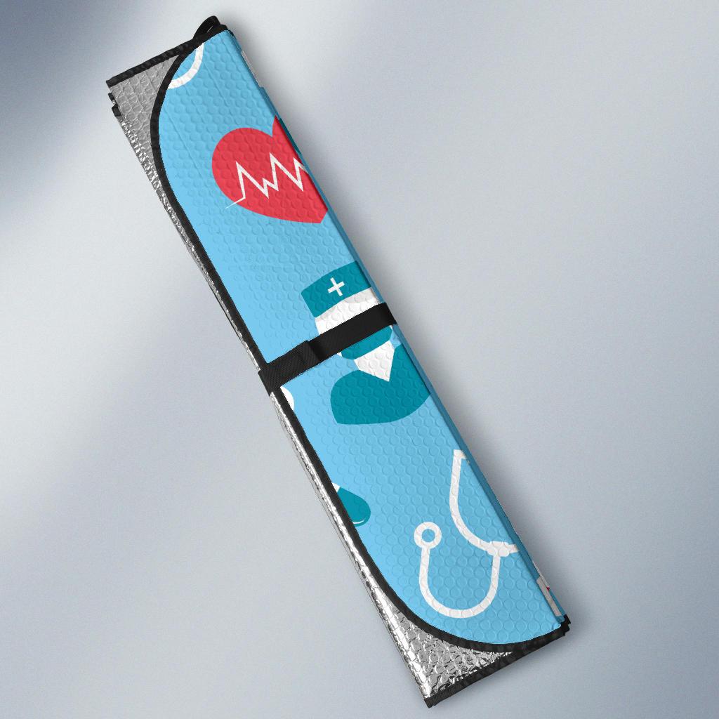 Nurse Pattern Print Design A03 Car Sun Shades-JORJUNE.COM
