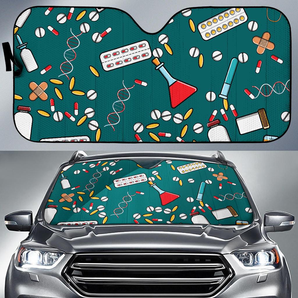 Nurse Pattern Print Design A05 Car Sun Shades-JORJUNE.COM