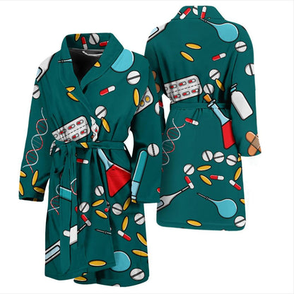 Nurse Pattern Print Design A05 Men Bathrobe-JORJUNE.COM