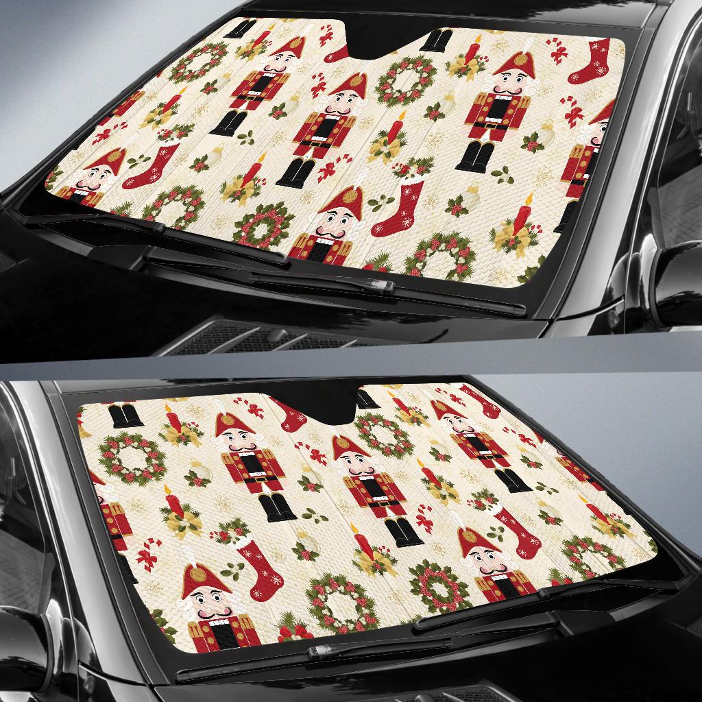Nutcracker Pattern Print Design A01 Car Sun Shades-JORJUNE.COM