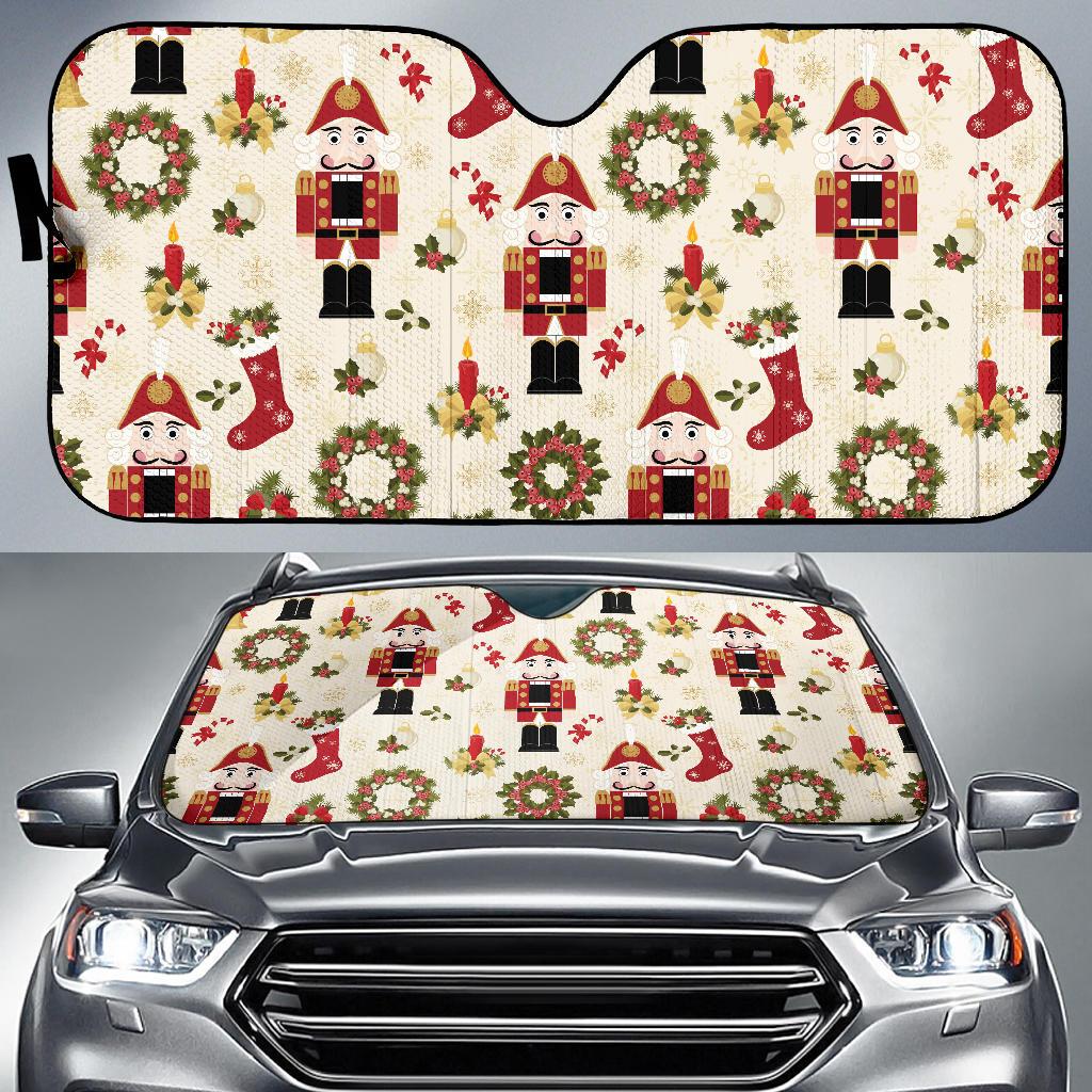 Nutcracker Pattern Print Design A01 Car Sun Shades-JORJUNE.COM
