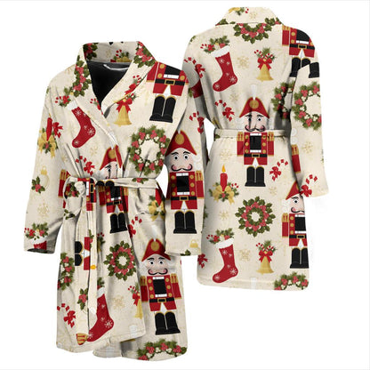 Nutcracker Pattern Print Design A01 Men Bathrobe-JORJUNE.COM