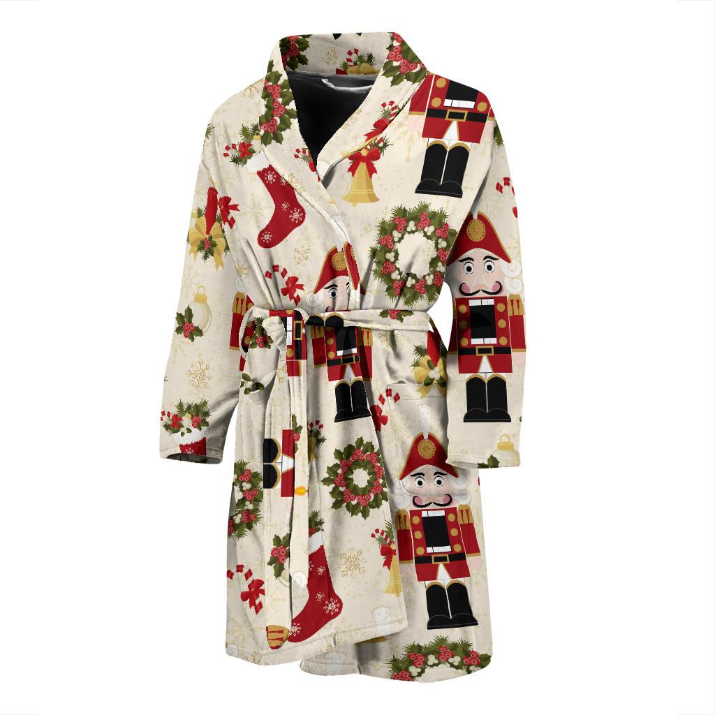Nutcracker Pattern Print Design A01 Men Bathrobe-JORJUNE.COM