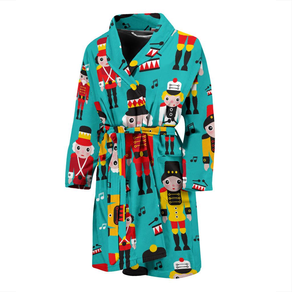 Nutcracker Pattern Print Design A03 Men Bathrobe-JORJUNE.COM