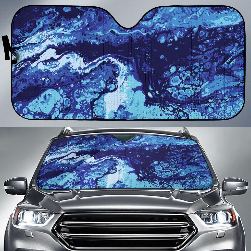 Ocean Liquid Pattern Print Design A03 Car Sun Shades-JORJUNE.COM