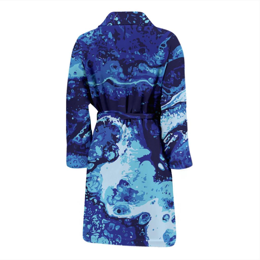 Ocean Liquid Pattern Print Design A03 Men Bathrobe-JORJUNE.COM