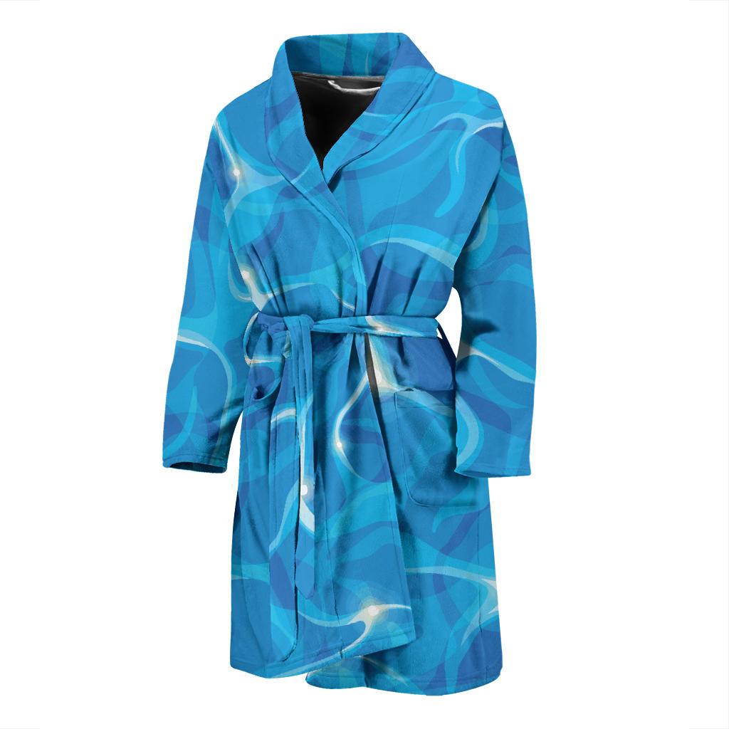 Ocean Reflex Pattern Print Design A02 Men Bathrobe-JORJUNE.COM