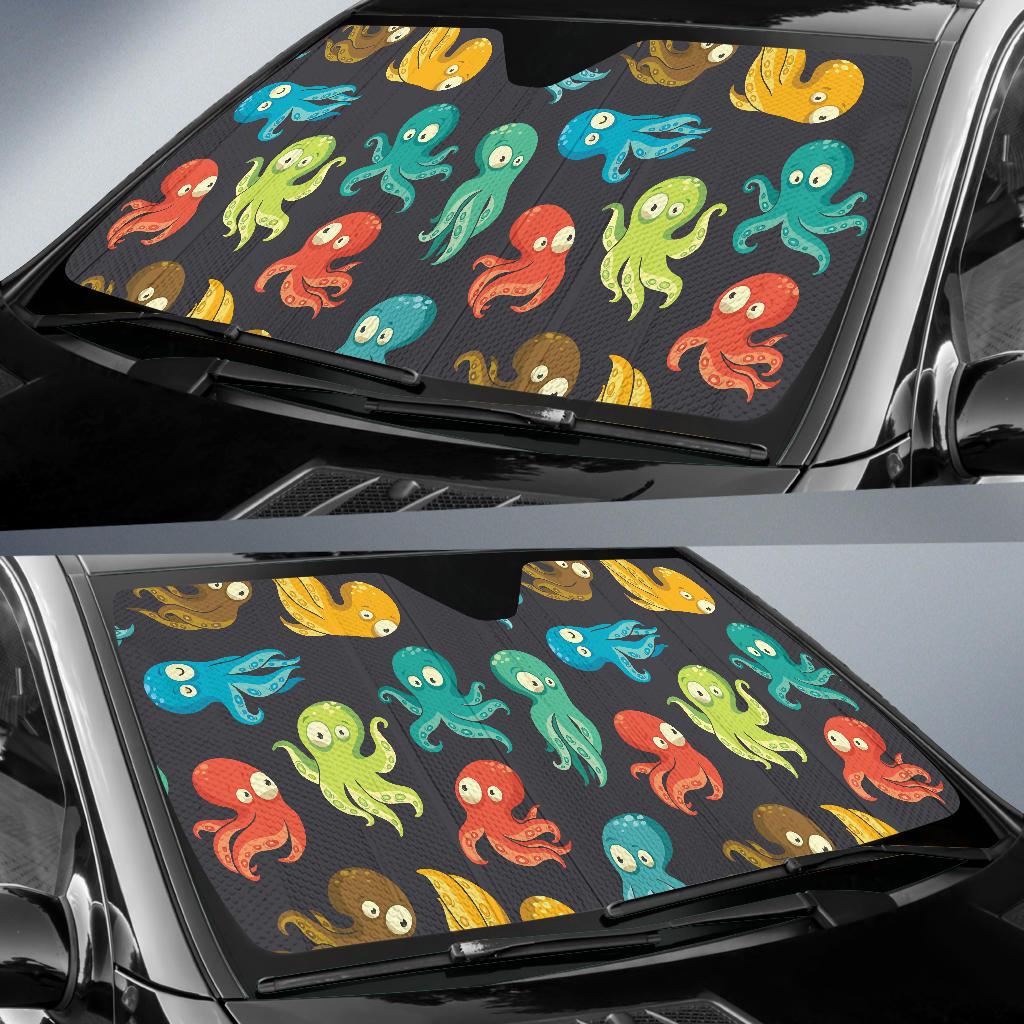 Octopus Pattern Print Design A01 Car Sun Shades-JORJUNE.COM
