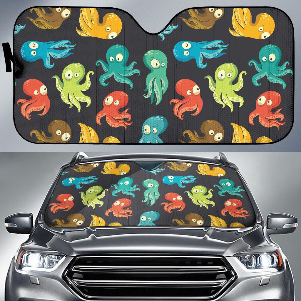 Octopus Pattern Print Design A01 Car Sun Shades-JORJUNE.COM