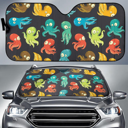 Octopus Pattern Print Design A01 Car Sun Shades-JORJUNE.COM