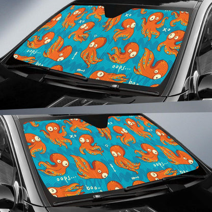 Octopus Pattern Print Design A02 Car Sun Shades-JORJUNE.COM