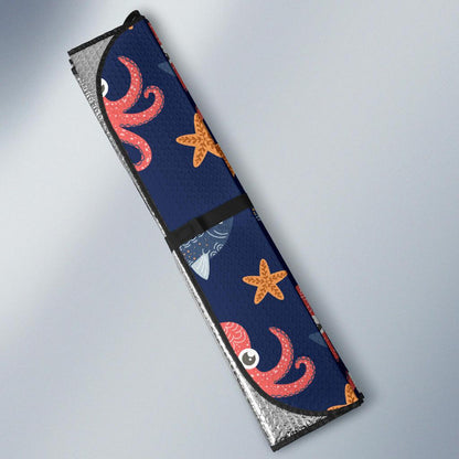 Octopus Pattern Print Design A04 Car Sun Shades-JORJUNE.COM