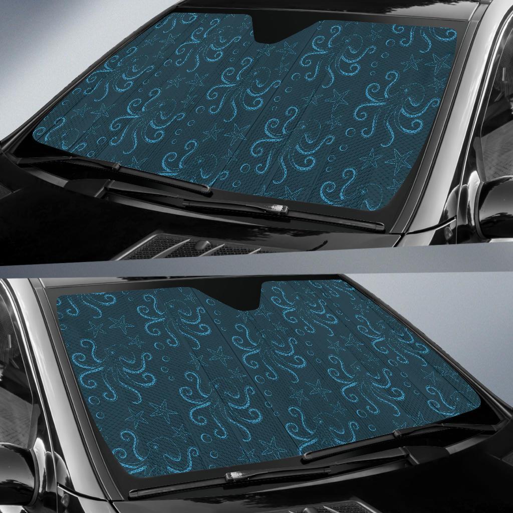 Octopus Pattern Print Design A05 Car Sun Shades-JORJUNE.COM