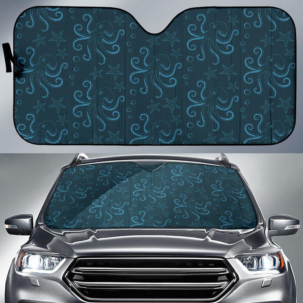 Octopus Pattern Print Design A05 Car Sun Shades-JORJUNE.COM