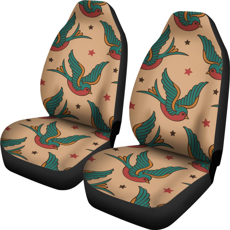 Old School Tattoo Swallow Design Universal Fit Car Seat Covers