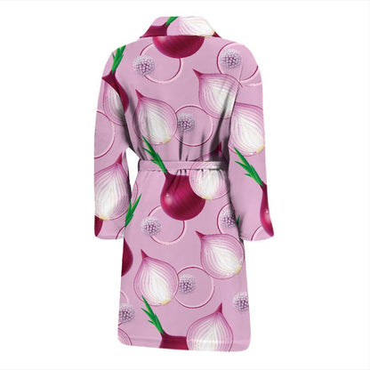 Onion Pattern Print Design A01 Men Bathrobe-JORJUNE.COM