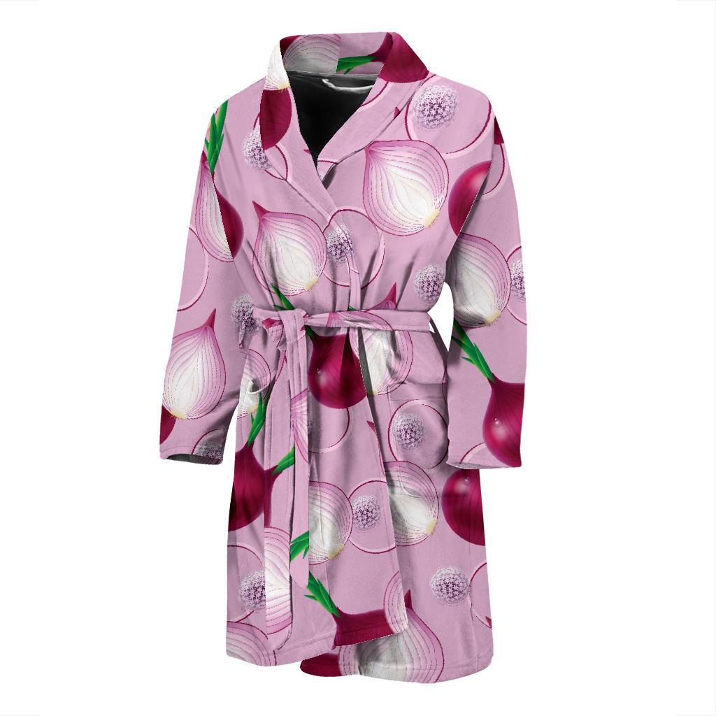 Onion Pattern Print Design A01 Men Bathrobe-JORJUNE.COM