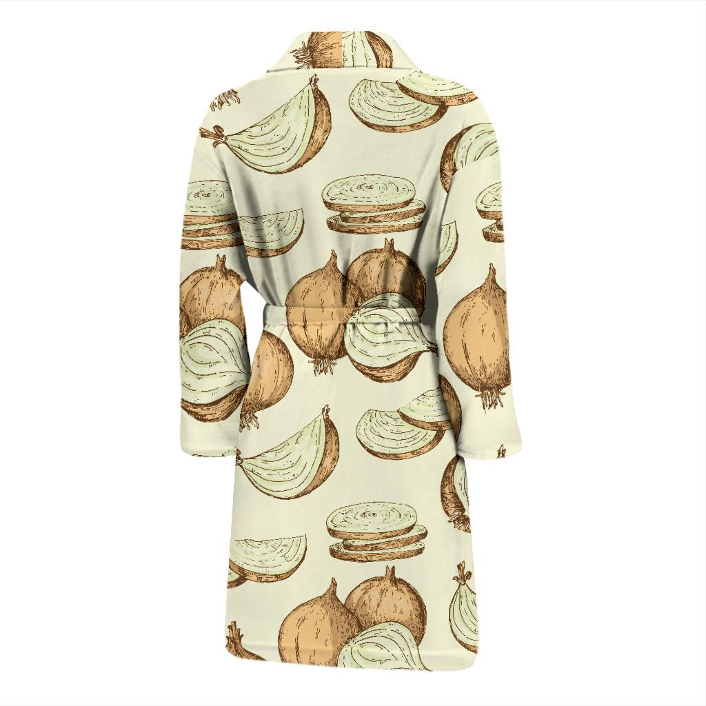 Onion Pattern Print Design A02 Men Bathrobe-JORJUNE.COM