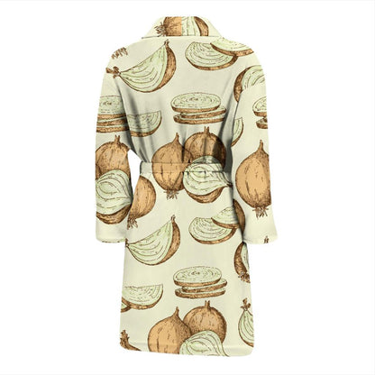 Onion Pattern Print Design A02 Men Bathrobe-JORJUNE.COM