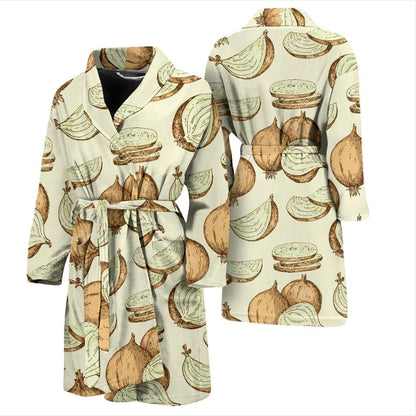 Onion Pattern Print Design A02 Men Bathrobe-JORJUNE.COM