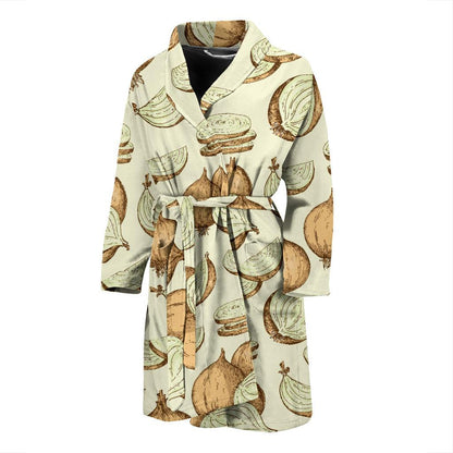 Onion Pattern Print Design A02 Men Bathrobe-JORJUNE.COM