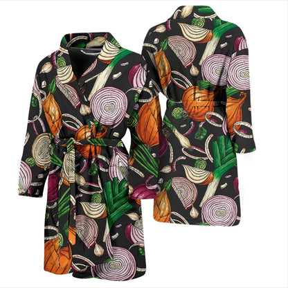 Onion Pattern Print Design A03 Men Bathrobe-JORJUNE.COM