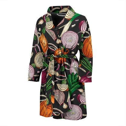 Onion Pattern Print Design A03 Men Bathrobe-JORJUNE.COM