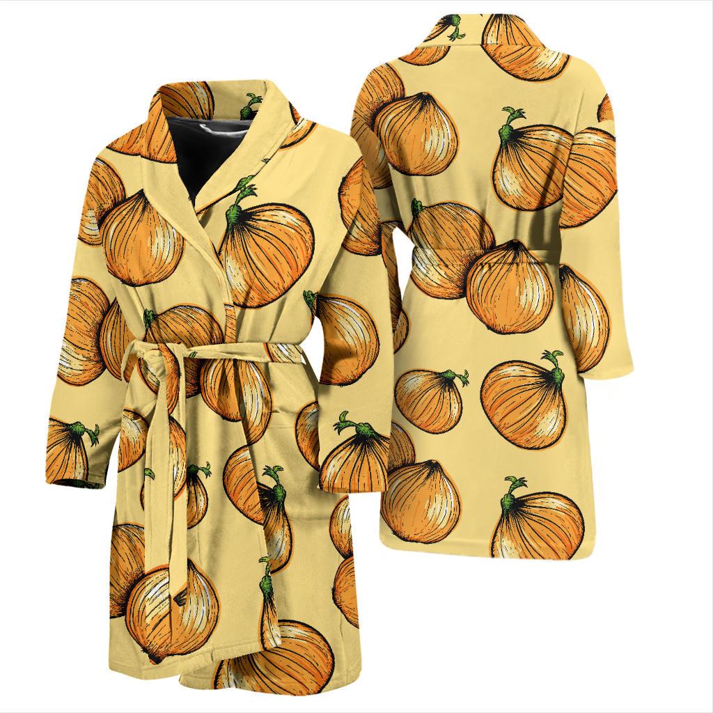 Onion Pattern Print Design A04 Men Bathrobe-JORJUNE.COM