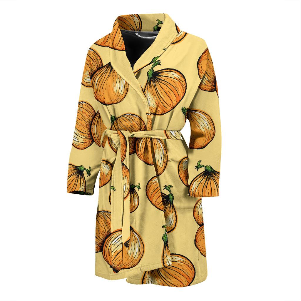 Onion Pattern Print Design A04 Men Bathrobe-JORJUNE.COM