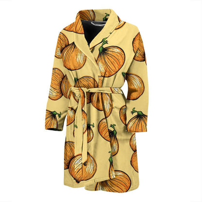 Onion Pattern Print Design A04 Men Bathrobe-JORJUNE.COM
