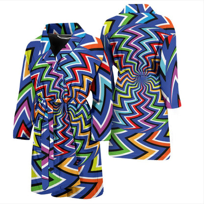 Optical illusion Pattern Print Design A02 Men Bathrobe-JORJUNE.COM