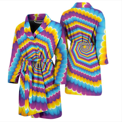 Optical illusion Pattern Print Design A04 Men Bathrobe-JORJUNE.COM