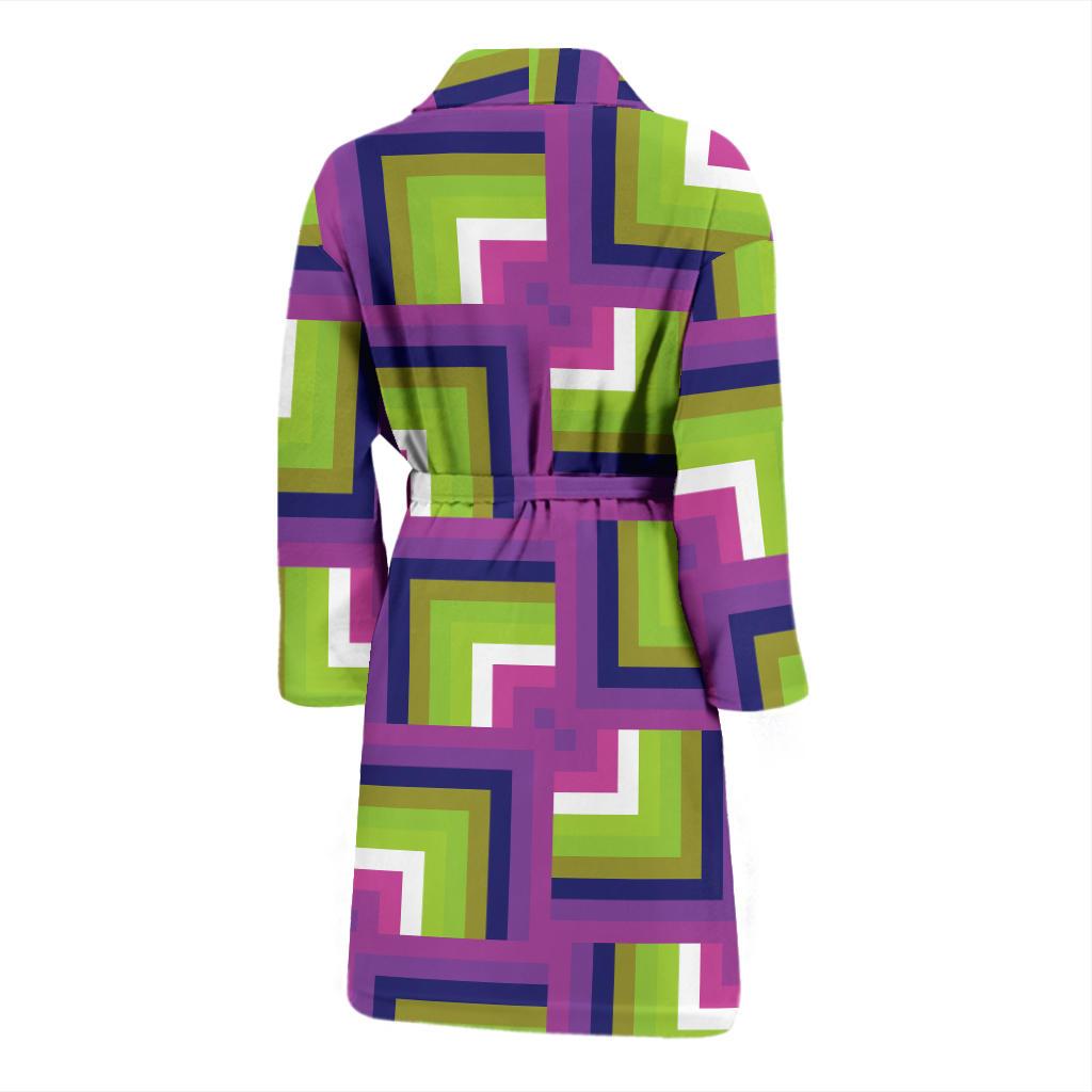 Optical illusion Pattern Print Design A05 Men Bathrobe-JORJUNE.COM
