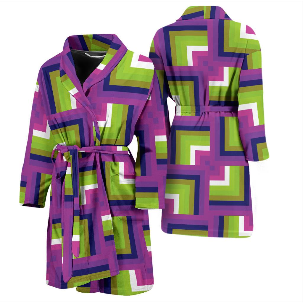 Optical illusion Pattern Print Design A05 Men Bathrobe-JORJUNE.COM