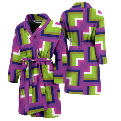 Optical illusion Pattern Print Design A05 Men Bathrobe-JORJUNE.COM