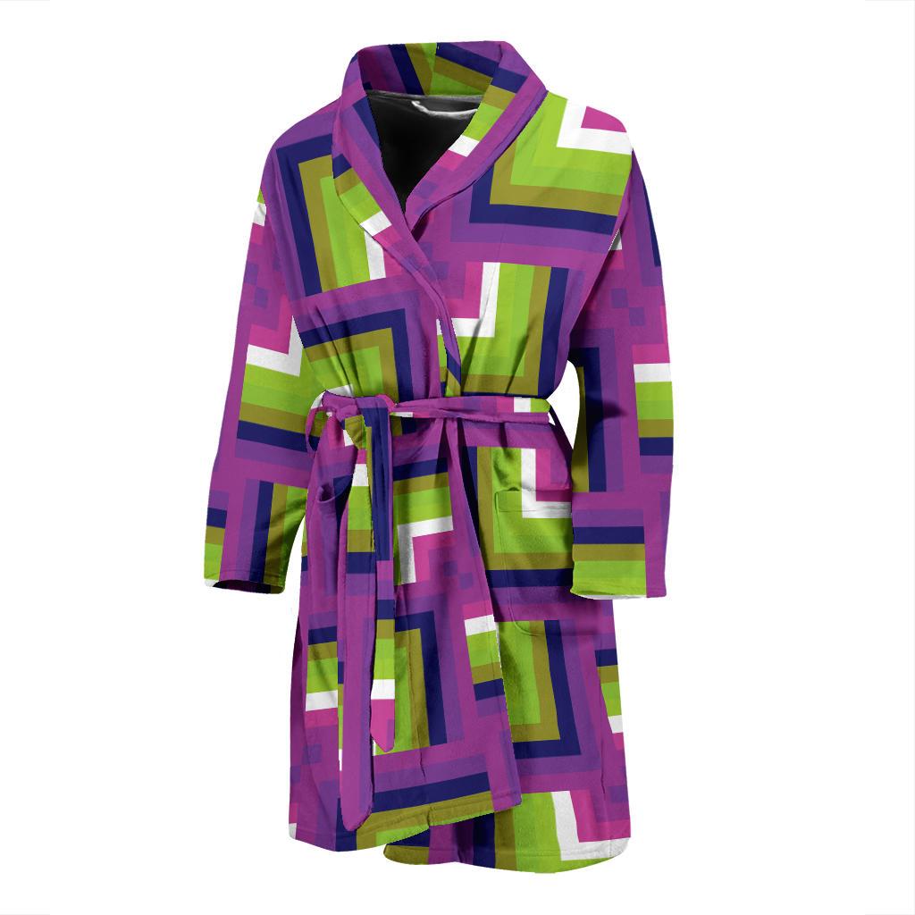 Optical illusion Pattern Print Design A05 Men Bathrobe-JORJUNE.COM