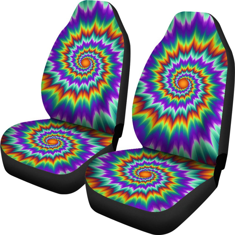 Optical Illusion Pulsing Fiery Spirals Universal Fit Car Seat Covers