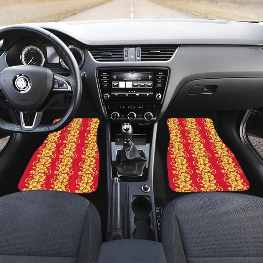 Orange Hibiscus Pattern Print Design HB018 Car Floor Mats-JORJUNE.COM