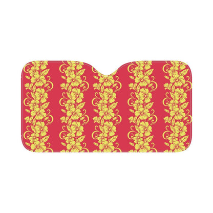 Orange Hibiscus Pattern Print Design HB018 Car Sun Shade-JorJune