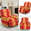 Orange Hibiscus Pattern Print Design HB018 Recliner Slipcover-JORJUNE.COM