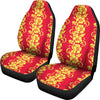 Orange Hibiscus Pattern Print Design HB018 Universal Fit Car Seat Covers-JorJune