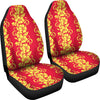 Orange Hibiscus Pattern Print Design HB018 Universal Fit Car Seat Covers-JorJune