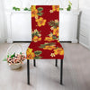 Orange Hibiscus Pattern Print Design HB026 Dining Chair Slipcover-JORJUNE.COM