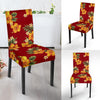 Orange Hibiscus Pattern Print Design HB026 Dining Chair Slipcover-JORJUNE.COM