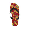 Orange Hibiscus Pattern Print Design HB026 Flip Flops-JorJune