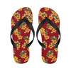 Orange Hibiscus Pattern Print Design HB026 Flip Flops-JorJune