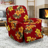 Orange Hibiscus Pattern Print Design HB026 Recliner Slipcover-JORJUNE.COM